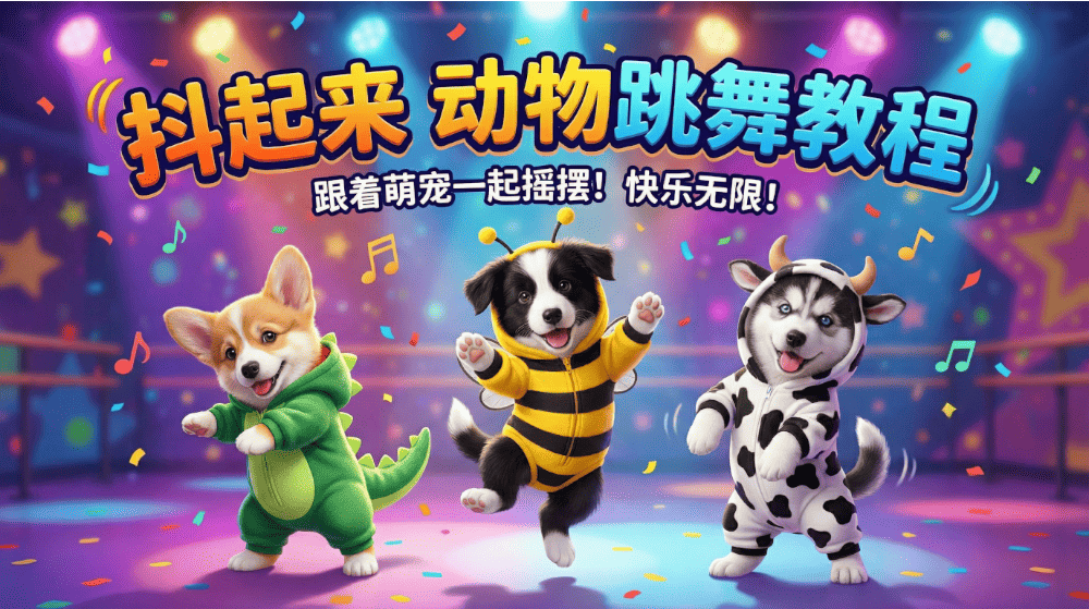 抖起来 动物跳舞AI视频制作教程｜Comfyui SCAIL工作流